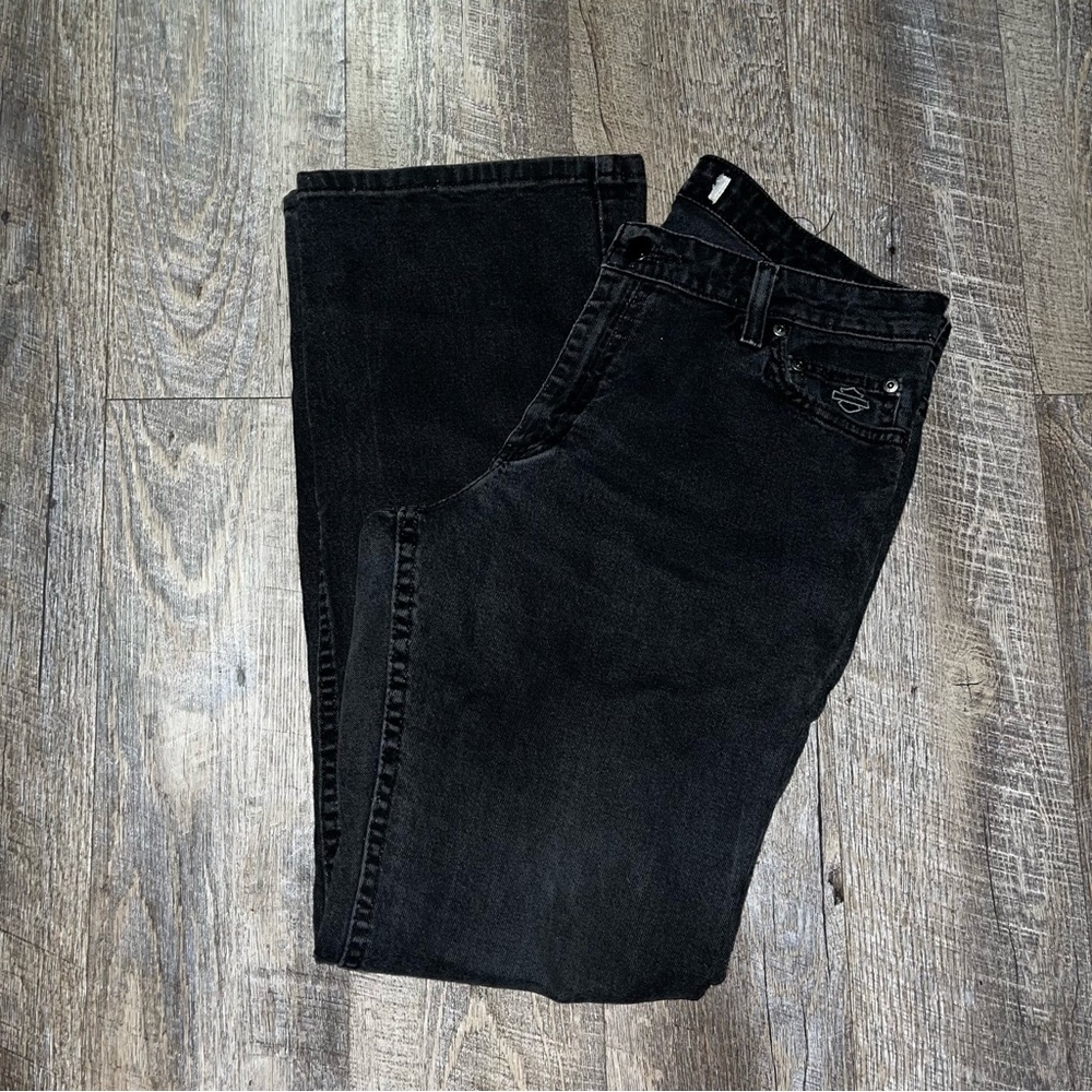 Harley Davidson‎ Baggy Black Denim Jeans Women’s Size 12 Y2K